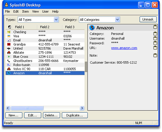 SplashID Password Manager Screenshot