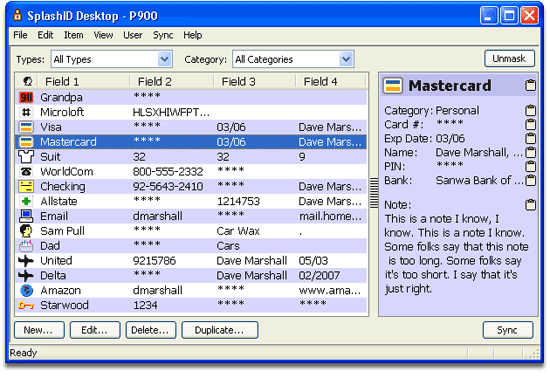 Password security on the desktop password manager synchs with the uiq password manager