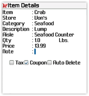 Item Details Dialog