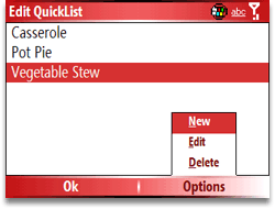 Edit QuickLists